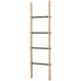 COSIEST 5.4FT Wood Blanket Ladder Shelf 4-Tier Decorative Wall Leaning Ladder Farmhouse Blanket Ladder with 8 Hanging Hooks