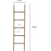 COZAYH Fully-Assembled Wooden Blanket Ladder Rustic Ladder Shelf Stand Farmhouse Blanket Holder Rack Decorative Wall Leaning Ladders for The Living Room Bathroom（Natural）