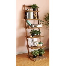 HYNAWIN Book Shelf 6-Tier Ladder Shelf-Plant Stand Storage Organizer，Bookcase Display Shelf，Standing Wooden Shelves for Living Room Home Office Rustic Brown