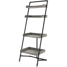 ioHOMES Palos Industrial 4-Shelf Ladder Display Shelf Vintage Gray Oak