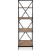 Kate and Laurel Lockridge Industrial Four-Tier Ladder Shelf 18 x 16 x 56.75 Natural Farmhouse Multi-Tiered Freestanding Bookshelf