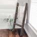 KIAYACI Ladder Shelf Rustic Vintage Blanket Ladder Decorative Wood Ladder Shelf for Living Room Bedroom Bathroom Vintage Walnut 48 x 22