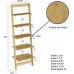 Lavish Home 5-Tier Decorative Leaning Ladder Book Shelf Stylish Sturdy Multifunctional Bookcase Space Saving Display Rack Books Plants Decorative Pieces Organizer Blonde