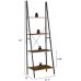 LINSY HOME 4 Tier Ladder Shelf 67 Inch Tall Bookshelf for Living Room Bedroom Bathroom Rustic Wood Finished