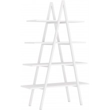 Tribesigns 4-Tier Bookshelf A-Shaped Bookcase 4 Shelves Industrial Ladder Shelf Open Display Shelves Book Storage Organizer for Living Room Home Office White