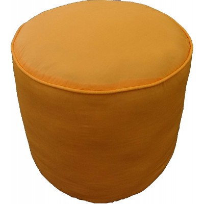 100% Cotton Plain Piping Round Ottoman Throw Pouf Cover 20 Wx16 H Saffron Cover ONLY Not Stuffed Insert not Included