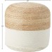 Agro Richer Home Décor Braided White Cotton Jute Pouf Ottoman Footrest Bean Bag Floor Chair Great for The Living Room Bedroom and Kids Room Rustic Farmhouse Deco Cover Only 20x20x20