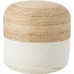 Agro Richer Home Décor Braided White Cotton Jute Pouf Ottoman Footrest Bean Bag Floor Chair Great for The Living Room Bedroom and Kids Room Rustic Farmhouse Deco Cover Only 20x20x20