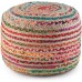 Agro Richer Home Décor Round Cotton Jute Multicolor Pouf Bean Bag Floor Chair Great for The Living Room Bedroom and Kids Room Rustic Farmhouse Decor Ottoman FootrestCover Only 20x20x14