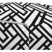Ambesonne Black and White Ottoman Pouf Monochrome Interlocking Stripes Pattern with Modern Abstract Inspirations Decorative Soft Foot Rest with Removable Cover Living Room and Bedroom Black White