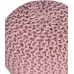 BIRDROCK HOME Round Pouf Foot Stool Ottoman Knit Bean Bag Floor Chair Cotton Braided Cord Great for The Living Room Bedroom and Kids Room Small Furniture Dusty Rose