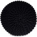 BirdRock Home Round Pouf Foot Stool Ottoman Knit Bean Bag Floor Chair Cotton Braided Cord Great for The Living Room Bedroom and Kids Room Small Furniture Black