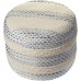 Blue and Cream Tufted Pin Dot Pouf Blue Cream