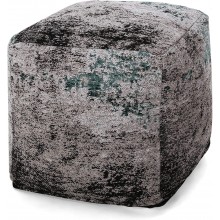 Christopher Knight Home Hannah Hand-Loomed Boho Fabric Cube Pouf Gray Black Teal
