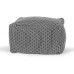 Edeco 23.6 Square Knit Bean Bag Fabric Pouf Foot Stool Ottoman,Floor Chair for Living Room Bedroom Square Gray