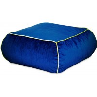 Floor Pillow Ottoman Bean Bag Stuffed Foam Filling Square Pouf Footstool & Upholstered for Living Room Bedroom & RV Yoga Meditation Seat Cushion Navy Blue Velvet 20"x20"x10"
