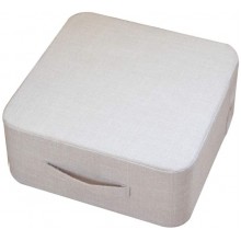 Greneric Square Pouf Thick Futon Floor Seat Cushion Footstool Movable Tatami Stool Washable Case for The Living Room Bedroom,Balcony Bay Window 15.7"x7" Beige