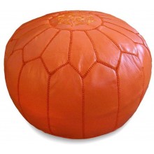 IKRAM DESIGN Moroccan Pouf Orange 20-Inch by 13-Inch
