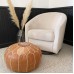 LEATHEROOZE Moroccan Pouf Cover Genuine Goatskin Leather Bohemian Living Room Decor Cover ONLY Stuffing is NOT Included