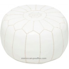 moroccan poufs leather luxury ottomans footstools white unstuffed