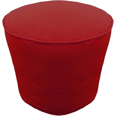 Ottoman Round Pouf Cover with Piping Footstool Cover Cotton Burgundy 18 Diameter x 16 Height 45 cm Diameter x 40 cm Height Cover ONLY Not Stuffed Insert not Included
