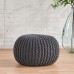 Poona Handcrafted Modern Cotton Pouf Gray