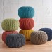 Poona Handcrafted Modern Cotton Pouf Gray