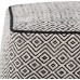 SIMPLIHOME Brynn Square Pouf Footstool Upholstered in Patterned Black Natural Cotton for the Living Room Bedroom and Kids Room Transitional Boho