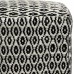 SIMPLIHOME Kiana Boho Square Woven Outdoor Indoor Pouf in Black and White Recycled PET Polyester for the Living Room Family Room Bedroom and Kids Room