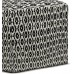 SIMPLIHOME Kiana Boho Square Woven Outdoor Indoor Pouf in Black and White Recycled PET Polyester for the Living Room Family Room Bedroom and Kids Room