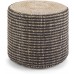 SIMPLIHOME Larissa Round Pouf Footstool Upholstered in Natural Hand Braided Jute for the Living Room Bedroom and Kids Room Boho Contemporary Modern