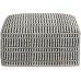 SIMPLIHOME Safford Boho Square Woven Outdoor Indoor Pouf in Black and White Recycled PET Polyester for the Living Room Family Room Bedroom and Kids Room