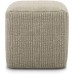 SIMPLIHOME Zelma Boho Square Woven Outdoor Indoor Pouf in Cream and Natural Recycled PET Polyester for the Living Room Family Room Bedroom and Kids Room