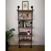 5 Tier Industrial Ladder Shelf Bookcase Wall Mounted Rustic Bookshelf Retro Wood Metal Pipe Industrial Shelves for Living Room Decor and Storage Weathered Brown 24 L x 10 W x 70 H