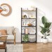 Aheaplus 5-Tier Bookshelf Modern Book Shelves with Standing Metal Frame Industrial Bookcase Storage Organizer Shelving Unit for Bedroom Living Room and Home Office