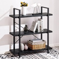 Apicizon 3-Tier Bookcase Industrial Shelves for Storage and Display Modern Bookshelf for Living Room Office Wood Shelves Ladder Shelf for Home Organization or Decor