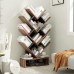 Artswish Tree Bookshelf 5-Shelf Floor Standing Bookcase Free Standing Magazines Books Tree Rack for Living Room Home Office Bedroom Walnut+Black