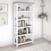 Bush Furniture Key West Tall 5 Shelf Bookcase in Pure White and Shiplap Gray