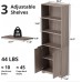 Cozy Castle Bookcase with Doors 3 Shelf Bookcase with Storage Standard Book Shelves Storage Organizer Cabinet Display Shelf for Home Office Oak Brown