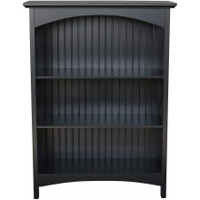eHemco 3 Tier Bookcase with 2 Arched Supports 40 Inches Black