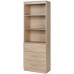 FOTOSOK 71 Inches Tall Storage Cabinet Bookcase with 3 Drawers and 3-Tier Open Shelves Wooden Bookshelf Storage Organizer for Living Room Study Kitchen Home Office Oak