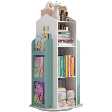 HM&DX 360° Rotating Children's Bookshelf,Cartoon Books Rack Floor Simple Child Book Shelf for Home Bookcases Furniture