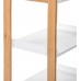 House of Living Art Bookcase with 4-Tiers of Storage White and Bamboo