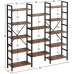 IRONCK Bookcases and Bookshelves Triple Wide 5 Tiers Industrial Bookshelf Large Etagere Bookshelf Open Display Shelves with Metal Frame for Living Room Bedroom Home Office