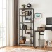LINSY HOME Tall Bookshelf Skinny 5-Tier Bookcase 68 inches Shelf for Living Room Bedroom Bathroom Rustic Brown