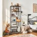 LINSY HOME Tall Bookshelf Skinny 5-Tier Bookcase 68 inches Shelf for Living Room Bedroom Bathroom Rustic Brown