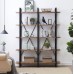 O&K Furniture Double Wide 5-Shelf Bookcase Industrial Large Open Metal Bookcases Furniture Etagere Bookshelf for Home & Office