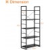 ODK 5 Tier Bookshelf Industrial Open Bookcase Storage Organizer Modern Tall Book Shelf for Bedroom Living Room and Home Office Black