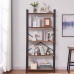 OIAHOMY Industrial Bookshelf，5-Tier Vintage Bookcase and Bookshelves，Rustic Wood and Metal Shelving Unit，Display Rack and Storage Organizer for Living Room Rustic Brown