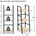 SpringSun 3-Tier Ladder Shelf Bookcase Living Room Rustic Standing Shelf Storage Organizer Wood and Metal Shelf for Home and Office